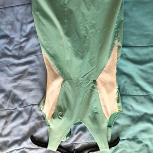 Mint green dress with white accents